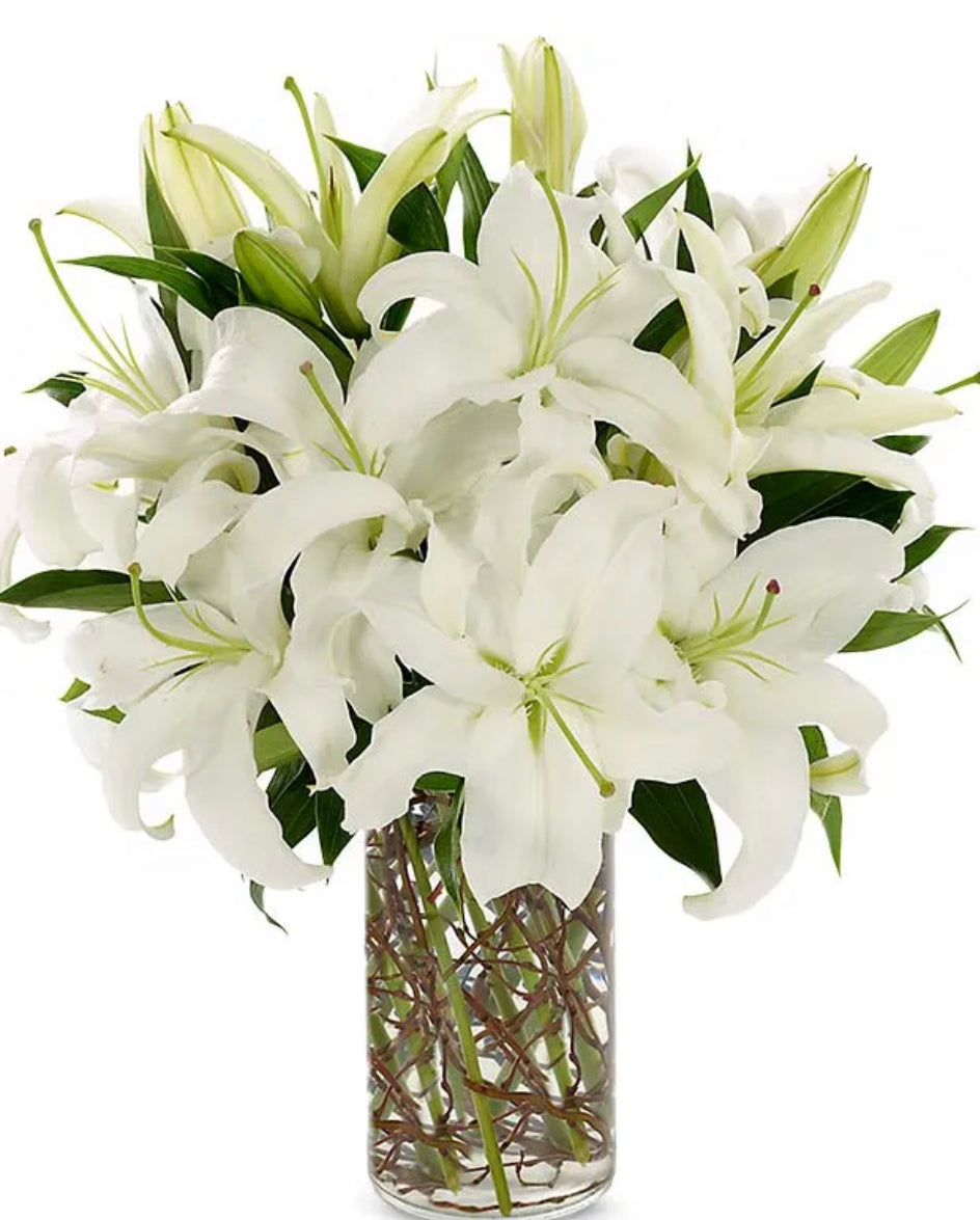White lilies Subscription (monthly)